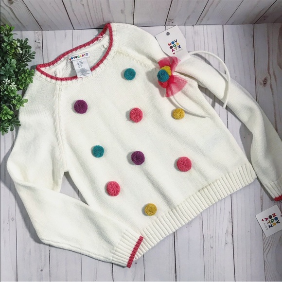 novogratz Other - 💜Girls Pom Pom sweater with headband size 6x
